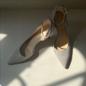 Light gray suede heels